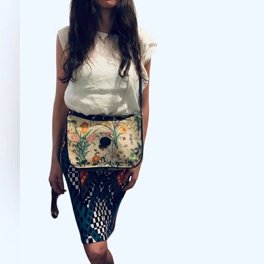 Gucci vintage floral crossbody black